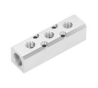 Pneumatic Manifold Block G1 / 2 Input G1 / 4 Output | 1.0MPa High Pressure & Weather Tolerant | Gas Distribution for Automation/Auto Repair/Factory | 30x30mm SY30 Series (SY30-02-3F)