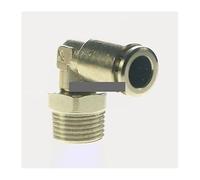 Pneumatic Nickel Brass ELbow Push In Connector Union Quick Release Air Fitting Plumbing 1/2" Male to Fit Tube O/D 10mm