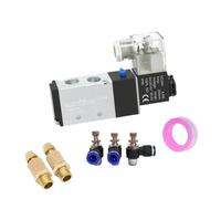 Pneumatic Solenoid Valve With Fittings 5 Way 2 Position Control Air Gas Magnetic 4V210-08 12V 24V 110V 220V Coil Volt(4V210-08 PC4-02,AC220)