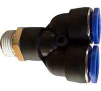 Pneumatique Air comprimé Raccord enfichable en Y Ø 12 mm avec filetage BSPT R3/8
