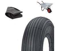 Ecovelò Pneu rigato renforcé 4PR pour brouette 3.50-8 avec chambre à air 8'' 130 kg 250 kPa 36 PSI