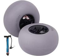 pneus 13 pouces roues ballon, roues de rechange TPU chariot de plage capacité de charge 55 kg, 2-3 PSI basse pression - 2 pièces - chariot kayak & canoë.