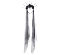 Pneus À Cheveux D'Halloween Pour Femmes - 9,45 X 1,97 Pouces Couronnes De Roses D'Halloween | Gothic Flowers Hair Band With Veil | Accessoires De Costumes | Day Of The Dead Flowers Coiffe Pour Les Mar