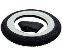 Pneus à flancs blancs Kenda K333 3.50-10 51J TT + chambre à air pour Vespa PX Ape