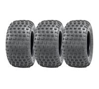 Pneus ATV 145/70-6 Knobby - Lot de 3, routiers E-Mark, tubeless, 75 kg max, 80 km/h, 5,5 mm