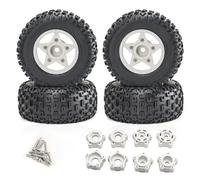 Pneus de Camion de Course Courte 110 mm 1/8 1/10, 4 pièces, avec hexagones de Roue 12 mm, 14 mm, 17 mm, for Trax-XAS, Vkar SCTX10, for Voiture télécommandée HPI(White)