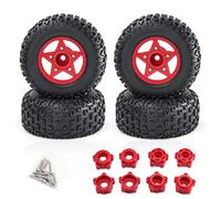 Pneus de Camion de Course Courte 110 mm 1/8 1/10, 4 pièces, avec hexagones de Roue 12 mm, 14 mm, 17 mm, for Trax-XAS, Vkar SCTX10, for Voiture télécommandée HPI(Rot)