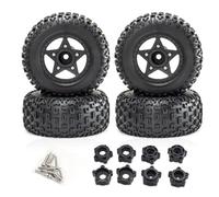 Pneus de Camion de Course Courte 110 mm 1/8 1/10, 4 pièces, avec hexagones de Roue 12 mm, 14 mm, 17 mm, for Trax-XAS, Vkar SCTX10, for Voiture télécommandée HPI(Zwart)