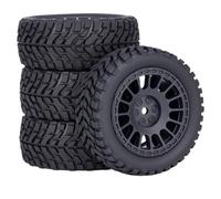 Pneus de Rallye en Caoutchouc et Plastique, 1.9 Pouces, 75x31mm, moyeu Hexagonal de 12mm for Voiture RC 1/12 1/14 1/10 for SCX10 /TRX4 for Tamiya for Wltoys 144001, pièces de Mise à Niveau(Zwart)