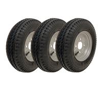 Pneus de remorque Kenda K371 4.80/4.00-8, 4 plis, route rapide, homologués, montés sur jantes en acier revêtues de poudre 4'' PCD, ensemble de 3