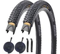 Pneus de vélo Pliables de 24/26/27,5 x 1,95 Pouces avec Protection Anti-crevaison de 3 mm pour VTT VTT VTT (26 x 1,95/2 pneus 2 Tubes)