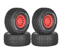 Pneus en Caoutchouc de 65 mm, 4 pièces, hexagonaux de 12 mm, for Mini ARR-MA 1/14, for Mojave GROM, pièces de Mise à Niveau, Accessoires(Rot)