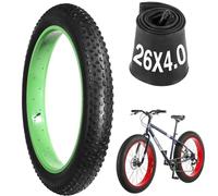 Pneus et chambres à air de vélo 26 x 4,0, pliable 26 x 4,0 avec chambre à air, pneus de vélo électrique résistants aux crevaisons 26 Fat Tire pour neige, rue, plage, route de montagne