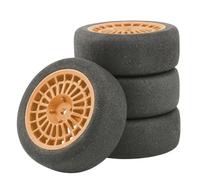 Pneus Et Roues RC Compatible avec Kyosho pour HSP pour HPI pour RGT LC pour Racing pour PTG-2 pour Tamiya TT02 Ensemble De Pneus De Roue De Voiture RC 4 Pièces 1/10 pour Camion De Rallye(Brown)