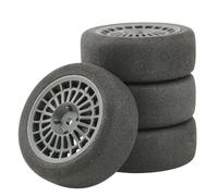 Pneus Et Roues RC Compatible avec Kyosho pour HSP pour HPI pour RGT LC pour Racing pour PTG-2 pour Tamiya TT02 Ensemble De Pneus De Roue De Voiture RC 4 Pièces 1/10 pour Camion De Rallye(Black)