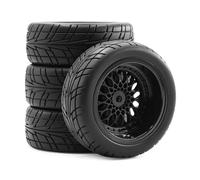 Pneus Et Roues RC Compatible avec Tamiya pour TT01 pour TT02, XV01, TA06, PTG-2 pour HPI WR8 Pneus pour Voitures RC 1/10 Course, Tourisme, Drift(Black)