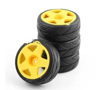 Pneus Et Roues RC Compatible avec Tamiya TT01 TT01E TT02 TT02B XV01 TA06 PTG-2 Pièces De Mise À Niveau De Voiture RC 1/10 Accessoires 4 Pièces Pneu en Caoutchouc Roue Pneu