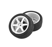 Pneus Et Roues RC Compatible avec Tamiya TT01 TT02 TA06 XV-01 pour PTG-2 4 Pièces 1/10 RC pour Pneus De Voiture De Course sur Route Touring Drift Pneu De Voiture Roue