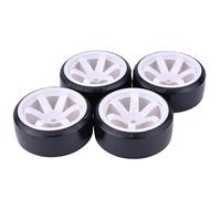 Pneus Et Roues RC Compatible avec Tras D4 pour HSP pour HPI pour Sakura TT01 pour Tamiya pour Drifting 4PCS 1/10 RC Drift on-Road Wheel Pneu Car Accessoires(White)
