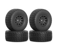 Pneus Et Roues RC Pour Arrma Pour Mojave Pour Grom 1/14 4 Pièces 65 Mm Pneu Caoutchouc 12 Hex ARA550116 Mise À Niveau Voiture Télécommandée Accessoires Remplacement(Black)