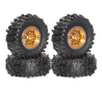 Pneus Et Roues RC pour Axial pour SCX24 pour Gladiator pour Bronco C10 pour Deadbolt AX24 pour TRX4M pour FCX24 4 Pièces 1.0 Beadlock Roues Et Pneus 4 Pièces Jantes RC Crawler