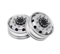 Pneus Et Roues RC pour Tamiya 1/14 Ensemble Complet De Moyeux Roues Avant Arrière en Aluminium Jantes Tracteur pour Remorque Grimpante Pièces Mise À Niveau pour Voiture Télécommandée(2PCS b)