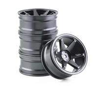 Pneus Et Roues RC pour Tamiya pour Kyosho pour HSP pour HPI pour Sakura pour Traxxas pour RedCat 1/10 4 Pièces 52 Mm RC on-Road Drift pour Voiture De Course Jante en Métal Moyeux De Roue(Titanium)