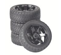Pneus Et Roues RC pour Tamiya XV01 XV02 TA06 pour TT01 pour TT02 pour HPI pour Kyosho PTG2 1/10 RC pour Rallye pour Course Roues Pneus 12 Mm Hex Pneus en Caoutchouc sur Route(Black,A)