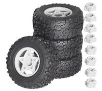 Pneus Et Roues RC pour Traxxas pour Slash pour Arrma 1/8 1/10 4 Pneus De Camion Short Course 110 Mm avec Jantes Hexagonales 12 Mm 14 Mm 17 Mm pour Voiture Télécommandée(White)
