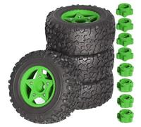 Pneus Et Roues RC pour Traxxas pour Slash pour Arrma 1/8 1/10 4 Pneus De Camion Short Course 110 Mm avec Jantes Hexagonales 12 Mm 14 Mm 17 Mm pour Voiture Télécommandée(Green)