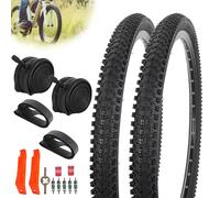Pneus JIAYAN pour VTT et chambre à air, 61 cm (24 x 1,95 pouces), pliables, pneus de rechange avec leviers de pneus et inserts (lot de 2)