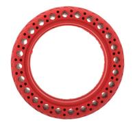 Pneus Pleins pour Trottinette Électrique en Caoutchouc Rouge | Design Nid D’abeille, Usage Urbain sur Asphalte, Conduite Stable Pluie, Entretien Réduit