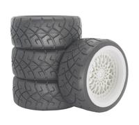 Pneus pour Tamiya pour TT01 pour Tt-02 PTG2 XV02 XV01 TA06 1/10 | Pneus caoutchouc avec roues en plastique et moyeux hexagonaux de 12 mm adhérence ferme pour la route Pneus