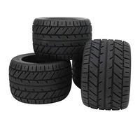Pneus RC 1/8 165mm Caoutchouc Roues 17mm Hex 4Pcs | Tout Terrain Buggy Camion Compatible, Bande de Roulement en Caoutchouc Antidérapant, Jantes en Plastique Durable,