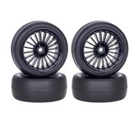 Pneus Roue 4Pièces pour Tamiya pour Tt01 pour Tt02 pour HSP pour HPI 1/10 | Réparation modifier Jantes pneus 65mm avec moyeu hex 12mm upgrade drift RC car on road pièces kit Pièces