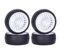 Pneus Roue 4Pièces pour Tamiya pour Tt01 pour Tt02 pour HSP pour HPI 1/10 | Réparation modifier Jantes pneus 65mm avec moyeu hex 12mm upgrade drift RC car on road pièces kit Pièces