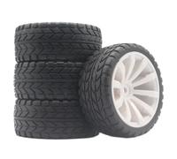 Pneus Roue Rallye pour Tamiya pour TT02 pour KYOSHO 1/10 Voiture | Les pneus en caoutchouc universels à jante en plastique 4PCS offrent une adhérence fiable pour 1/10. Pneus