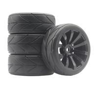 Pneus Roue Rallye pour Tamiya pour TT02 pour KYOSHO 1/10 Voiture | Les pneus en caoutchouc universels à jante en plastique 4PCS offrent une adhérence fiable pour 1/10. Pneus