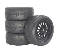 Pneus Roues 12mm Hexagonales pour Tamiya XV02 XV01 pour TT02 1/10 | Pneu rallye moyeu hexagonal 12mm, composé caoutchouc sur route. adhérence ferme asphalte sec humide. Pneus