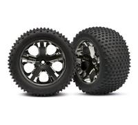 Pneus Traxxas 3770A Alias 2,8"""" assembl s sur des roues All-Star Black-Chrome