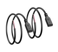 PNGKNYOCN 0.5M 5V USB type C femelle vers câble d'alimentation 2 broches nu rallonge, câble de bricolage pour l'installation ou le remplacement de périphériques USB C（2 Pack） (Female)