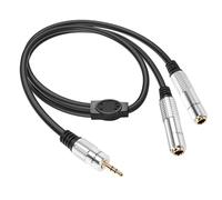 PNGKNYOCN 1/8" à 1/4" Y Splitter Cable，3.5mm TRS Male to Dual 6.35mm TRS Female Stereo Audio Cable for Smartphone, Computer, Speaker,Home Stereo Systems（50cm）