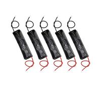 PNGKNYOCN 18650 clip de batterie, 1 slot 3.7v plastique 18650 cas de boîte de stockage de batterie avec fil noir et rouge pour 18650 batterie avec fil de connexion (5-Pack)