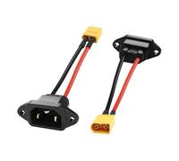 PNGKNYOCN 2-Pack AC 250V 15A iec320 C14 mâle vers xt60 mâle câble de Conversion d'alimentation Panneau de Montage 14 AWG 3 Broches 1 Horizontale et 2 Verticale