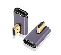 PNGKNYOCN Adaptateur 8K HDMI 270 degrés, 2 Groupes de convertisseurs mâle et Femelle HDMI 2.1 à Angle Droit 8K@60Hz / 4K@120Hz HDR, pour HDTV, projecteur, Ordinateur Portable (Right Bend)