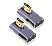 PNGKNYOCN Adaptateur HDMI 8K, 2 pack 90 degrés HDMI 2.1 Male à Female Convertisseur, support 8K@ 60Hz/ 4k@120Hz HDR, 48 Gbps Transfert de données pour HDTV, projecteur, ordinateur portable (90 Degree)