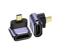 PNGKNYOCN Adaptateur HDMI Micro 8K à Angle Droit, 2 Paquets de convertisseur bidirectionnel 90 degrés vers Le Bas Micro HDMI mâle vers HDMI 2.1 Femelle(Down Bend)