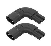 PNGKNYOCN Adaptateur IEC 320 C7 à C8 à Angle Droit, Adaptateur Secteur 90 degrés, convertisseur mâle - Femelle 250V 2.5a Figure 8 (2 Groupes)