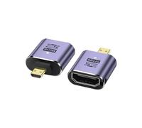PNGKNYOCN Adaptateur Micro HDMI 8k vers HDMI,48Gbps 2.1 Adaptateur Micro HDMI mâle vers HDMI Femelle Standard supportant 8K@60HZ, 4K@120HZ, Dynamic HDR, eARC（2-Pack