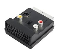 PNGKNYOCN Adaptateur Péritel vers 3 RCA S-Vidéo Commutable Entrée Péritel Mâle vers Péritel Femelle Convertisseur Adaptateur Audio S-Vidéo 3 RCA